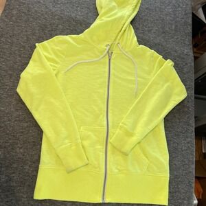 Xersion High‎ Vis Yellow Full Zip Hoodie Sweatshirt Size Small